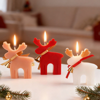 Bougie parfumée sur le thème des fêtes de Noël, forme de mouflon, d'elk, de cerf, décorations de fête, bougie en cire de soja aromatique