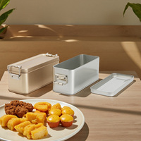 Boîte de rangement alimentaire carrée en fer blanc avec fermoir pour bonbons, gâteaux, chocolats, snacks - Logo personnalisé et vernis protecteur