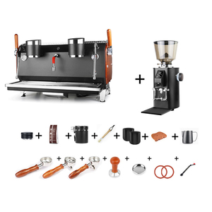Máquina de Café Espresso Profesional Semiautomática de Doble Cabezal, 9 Bares, Carcasa de Acero Inoxidable para Hoteles - Product Image 1