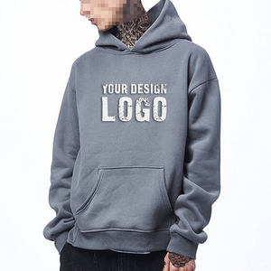 Vente en gros OEM Sweat à capuche pour homme épais à épaules tombantes, en coton de haute qualité, sans cordon, uni, coupe ample, style sport - Product Image 4