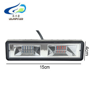 Barras de luz LED de alta potencia de 6 pulgadas y 48W, impermeables, 12V-24V, luz estroboscópica roja y azul, luz de trabajo portátil intermitente todoterreno para todos los coches - Product Image 6