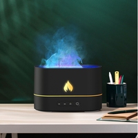 Humidificateur Flamme 250 ml, Diffuseur d'Air Flamme Feu de Cheminée avec Minuterie, Diffuseur d'Humidificateur d'Arômes Flamme pour Bureau