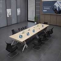 Ensemble table et chaises pliantes en bambou simple, modulable et mobile, pour conférence, réception, négociation, formation, bureau commercial rectangulaire