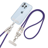 Cordon de téléphone mignon 2-en-1 avec câble de charge et dragonne, compatible iPhone, câble de données tressé, style tour de cou, idéal comme cadeau