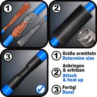 KEHONG G-2X Schwarzer Schrumpfschlauch Klebstoff-Polyolefin 70mm 2:1 Verhältnis UV-Beständig Isolierende Kabelverbindungen