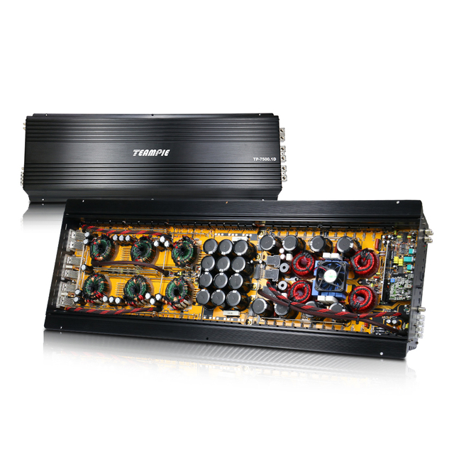 Factory Direct Korean Car Amplifier Monoblock Class D Half Bridge Low Range 7500W RMS Teampie TP-7500.1D