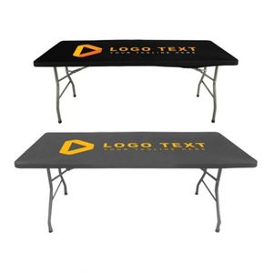 Mantel Rectangular de Spandex con Impresión de Logotipo Empresarial, Cubierta Elástica Ajustable para Eventos Empresariales y Publicidad - Product Image 2