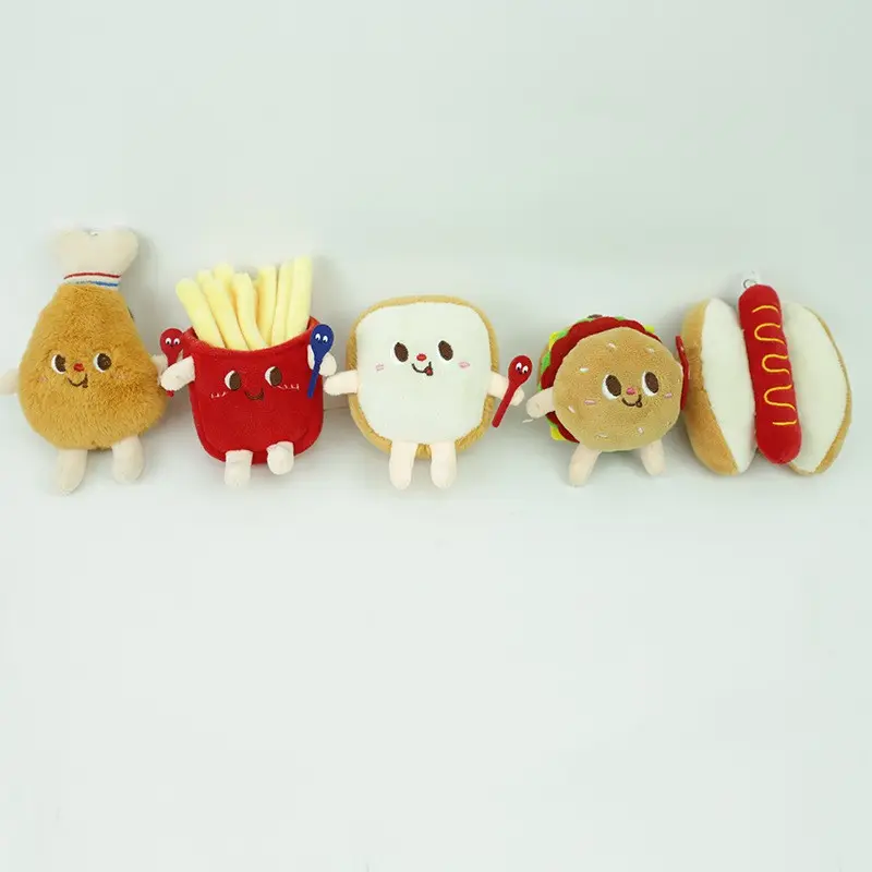 2023 Kawaii Food Plush Toy Small Stuffed Doll Keychain Food Plush Toy For Birthday Gift