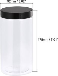 Envases de Plástico PET para Crema Cosmética de Gran Tamaño, 200ml, 250ml, 300ml, Recipientes para Exfoliante, Almacenamiento de Alimentos, Tapa Negra/Plateada, Cuidado Personal - Product Image 2