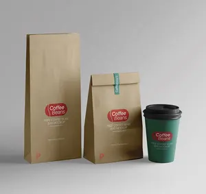 Accepteer Klantenontwerp Papieren Koffiekopjes Set Koffieverpakkingstassen Met Klep