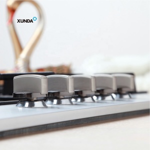 Xunda cuisine appareils de cuisson plaques de cuisson en verre Support en fonte cinq brûleurs <span class=keywords><strong>plaque</strong></span> de cuisson intégrée <span class=keywords><strong>plaque</strong></span> de cuisson en verre cuisinière à gaz - Product Image 3