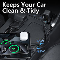 Cargador de Coche Retráctil, Cargador de Coche de Carga Rápida 3 en 1 de 90 W con USB-C y USB-A, Compatible con iPhone, Galaxy, Pixel y Más