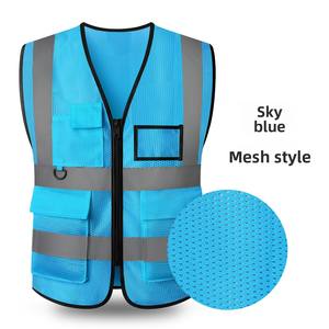 Chaleco Reflectante Azul, Chaleco <span class=keywords><strong>de</strong></span> Seguridad, Chaqueta <span class=keywords><strong>de</strong></span> Seguridad para la Construcción, Alta Visibilidad, <span class=keywords><strong>Ropa</strong></span> <span class=keywords><strong>de</strong></span> <span class=keywords><strong>Trabajo</strong></span> Transpirable, <span class=keywords><strong>Ropa</strong></span> Reflectante <span class=keywords><strong>de</strong></span> Seguridad - Product Image 2