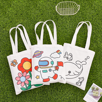 Sac fourre-tout en toile de coton réutilisable écologique Mini sac à provisions Graffiti bricolage avec impression de logo personnalisé pour les fêtes d'enfants Goodies
