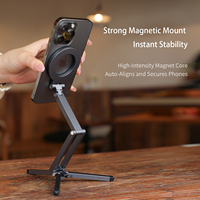 Support Magnétique Boneruy E08 en Alliage d'Aluminium, Trépied de Bureau Portable Transfrontalier, Support de Téléphone Pliable pour Voiture pour Streaming en Direct