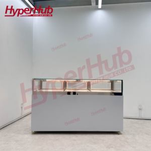 Refrigerador Exhibidor de Pasteles de Vidrio Minimalista de Lujo con Base de Mármol Blanco, Sistema de Refrigeración por Aire, para Tiendas Profesionales - Product Image 2