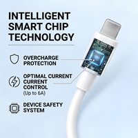 Câble USB 6A de type A vers 8 broches TPE tressé, charge rapide, câble de données, câble de charge pour téléphone, vente en gros, OEM, durable, 1M 1.5M 2M