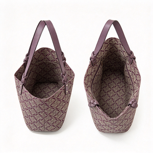 Retro Diamond Pattern Women <b>Tote</b> <b>Bag</b> Braided PU Handle <b>Large</b> Capacity Shoulder Handbag For Office <b>Work</b> - Product Image 6