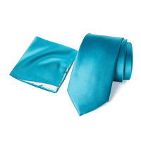 Cravate unie en microfibre aspect soie couleur orange brûlé, la plus vendue, et pochettes de costume assorties pour hommes