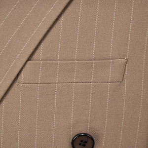 Nouveaux costumes d'affaires coréens à double boutonnage à rayures minces pour hommes deux pièces Double <span class=keywords><strong>tenue</strong></span> de marié de <span class=keywords><strong>mariage</strong></span> d'hôte ouverte - Product Image 6