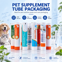 Tube ergonomique en aluminium-plastique à extrusion facile avec bouchon à vis, conception confortable pour l'alimentation quotidienne des animaux de compagnie