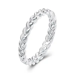 custom original non tarnish chunky girls little ring everyday cheapest interchangeable twist 925 sterling silver unisex rings