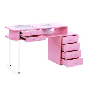 Recién llegados, muebles <span class=keywords><strong>de</strong></span> salón rosa, 12 pequeños cuadrados <span class=keywords><strong>de</strong></span> almacenamiento, <span class=keywords><strong>MESA</strong></span> <span class=keywords><strong>DE</strong></span> <span class=keywords><strong>MANICURA</strong></span> con cajones para tienda <span class=keywords><strong>de</strong></span> uñas - Product Image 2