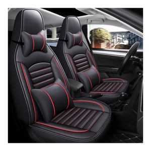 Housses de siège de voiture de sport de luxe rouges personnalisées, ensemble complet de 9 pièces, universelles, en cuir imperméable, toutes saisons, compatibles HH pour <span class=keywords><strong>Progres</strong></span> - Product Image 1