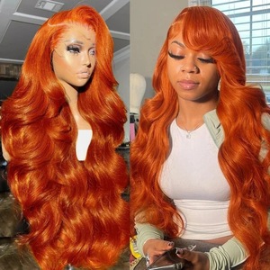Perruque Lace Front Orange pour Femme, Cheveux Longs Bouclés Style Européen-Américain Bozhen M8801, Boucles Volumineuses, Collection <span class=keywords><strong>TUME</strong></span> Transfrontalière Afrique - Product Image 3