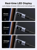 Câble USB-C UGREEN 240W MAX, charge super rapide, affichage numérique intelligent, transmission efficace à double canal, design durable