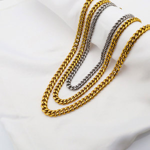 Hipop dainty on שרשרת טיטניום מתכווננת 316l נירוסטה תכשיטים נירוסטה 14 קראט שרשרת מצופה זהב 18k שרשרת מצופה לגברים נשים - Product Image 3