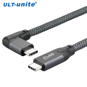 ULT-unite USB 4 OEM ODM 90度100W 5A USB 3.2 Gen 2x2 C型至C型电缆240W pd快速充电usb4证书