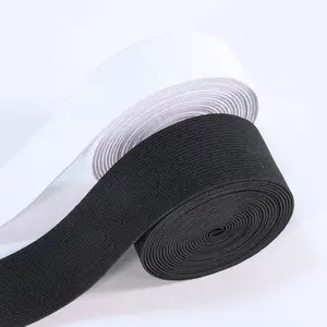 Groothandel Hoge Vasthoudendheid Witte En Zwarte Gebreide Polyester Elastische Tailleband Rubber Band Voor Ondergoed Tailleband