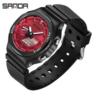 Sanda 3167 Fashion New Movt Design TPU Strap Chronograph Waterproof Teenagers Digital Analog Sports <b>Watch</b> Reloj - Product Image 1