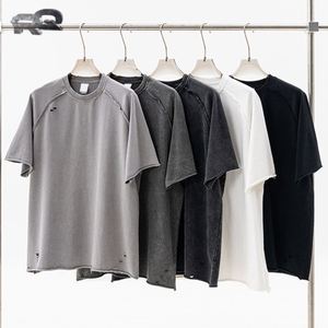 เสื้อยืดทรงโอเวอร์ไซส์ แขนสั้น ผ้าฝ้ายทอ 100% ลายบาติกวงกลม  น้ำหนัก 330gsm ซักแล้วไม่หด  ชายเสื้อโค้ง  ลายเรียบ  สไตล์อเมริกันเรโทรฤดูร้อน  ไซส์พลัส - Product Image 1