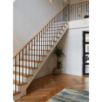 Poteau de rampe d'escalier moderne vertical rond personnalisable avec peinture en poudre pour la décoration intérieure