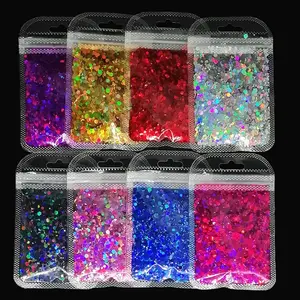 Wholesale Bulk Holographic Mix Chunky Glitter Eco Friendly Glitter Red Green And Other Colors For Crafts Decoration
