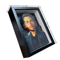 Portrait 3D personnalisé exclusif fait main en plastique, style peinture à l'huile, avec cadre noir pour décoration de bureau et souvenir