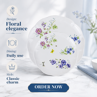 En stock, assiette de restaurant moderne et écologique, assiette à dîner personnalisée en porcelaine blanche, embossée, pour mariage
