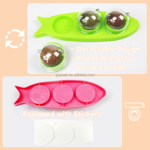 Giocattolo per Gatti a Forma di Pesce con Erba Gatta e Frutta, Montabile a Parete, Rotante, con Snack per Gatti - Product Image 5