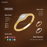 Verlobungsring 14K Massivgold Marquise-Schliff Moissanit-Ring Klassischer Geometrischer Ring Maßgefertigter Schmuck für Frauen Geschenk