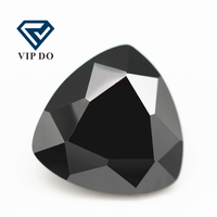 Toutes tailles 3x3mm-12x12mm, couleur noire, taillée en trillions, zircone cubique, pierres précieuses en vrac, taillées à la machine, pierres CZ en forme de trillions