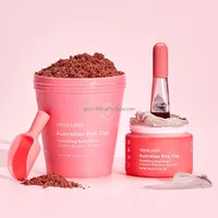 Amazon Top Seller Es Krim Organik Pengelupasan Dalam Bodyscrub Mencerahkan Vegan Peach Rose Pink Clay Lulur Tubuh