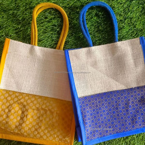 กระเป๋าผ้าปอกระเจาทำมือจากอินเดีย ลายพิชไว ลายวัว ปิดซิป เหมาะสำหรับงานแต่งงาน งานเลี้ยงฉลองทารก งานขึ้นบ้านใหม่ งานอีเว้นท์ต่างๆ ใช้เป็นของชำร่วย - Product Image 5