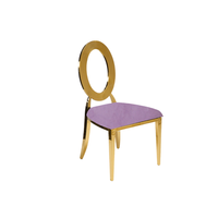 Chaises de banquet de luxe modernes en acier inoxydable doré à dossier en O pour salles de mariage et événements – Fabrication chinoise