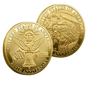 アメリカ建国250周年記念コイン 金メッキ カラー印刷 コレクション用メタルアートコイン フェスティバルギフト 高浮き彫り3D - Product Image 5