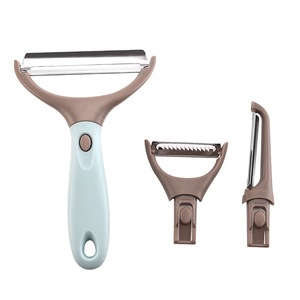 ที่ปอกผักแบบมืออาชีพ 3-in-1 ใบมีดสแตนเลส ที่ขูดผักแบบจูเลียน ที่หั่นผักอเนกประสงค์ ที่ปอกเปลือกพลาสติกอเนกประสงค์ - Product Image 1