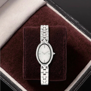 <span class=keywords><strong>Montre</strong></span> à <span class=keywords><strong>quartz</strong></span> pour <span class=keywords><strong>femme</strong></span> populaire de Noël, nouvelle collection, cadran elliptique de 15 mm avec diamants, en acier inoxydable 316L, verre saphir - Product Image 2