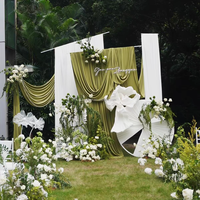Support de toile de fond de mariage en fer avec cadre télescopique, arche réglable, portable et durable pour décorations de mariage et de fête