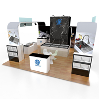 Stand d'exposition modulaire portable pour salon professionnel, conception de stand d'exposition, structure en aluminium droite